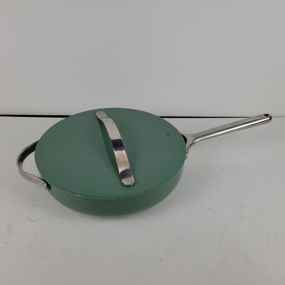Caraway Ceramic Nonstick 12” Sage Green Sauté Fry Pan Lid Nontoxic 4.5qt